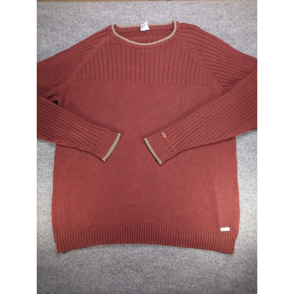 Columbia Sportswear Men's 3XT Tall Crewneck Sweater Rust Red Brown Ribbed Knit